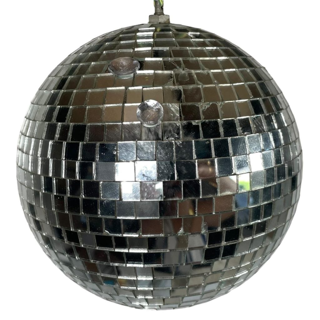 Vintage French Small Disco Ball Globe Dancing Mirror Light Reflector circa 1980-90’s