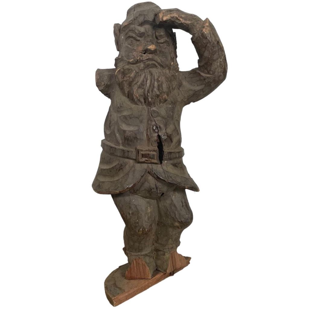 Vintage German Austrian Wooden Wood Carved Gnome Elf Decorative Hand Carved Figurine Decor Folk Art DAMAGED c1940-1950’s