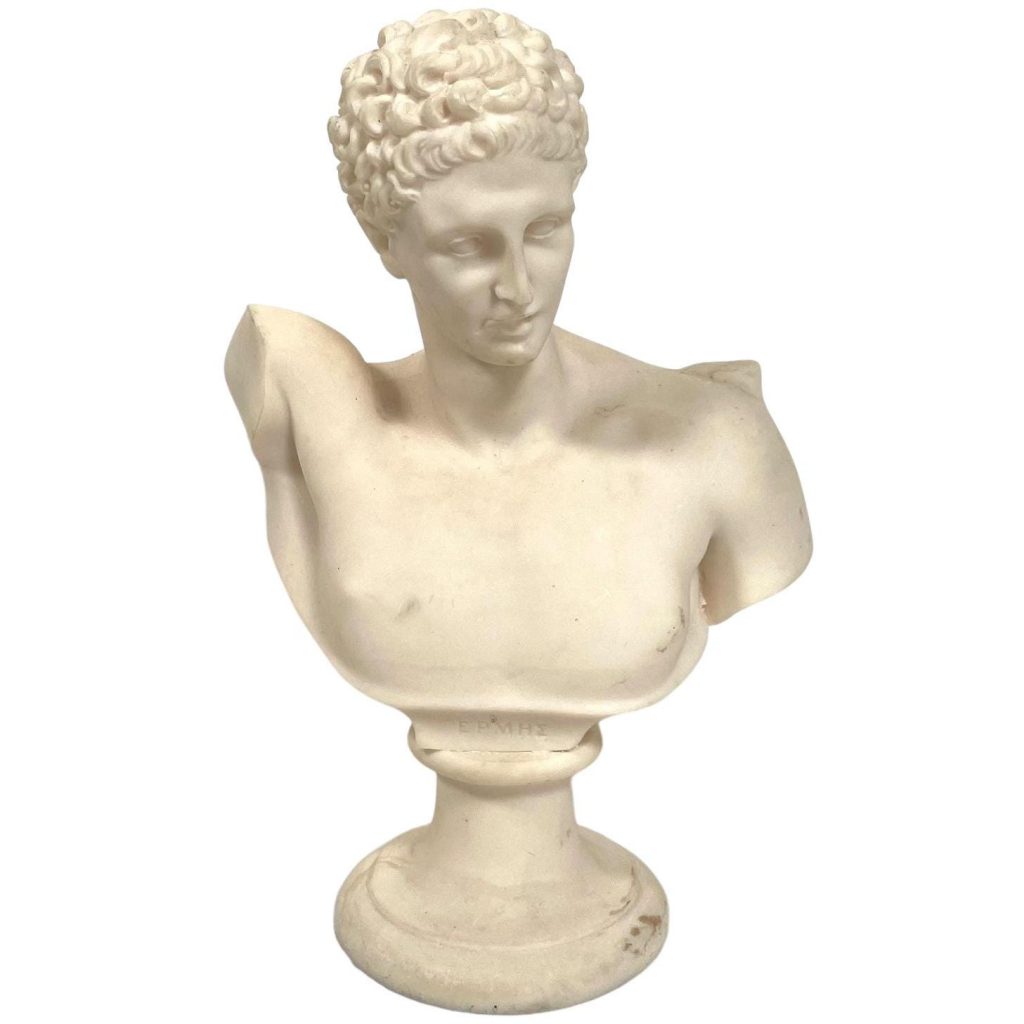 Vintage Greek Hermes Resin Bust Head Ornament Figurine Display Gift c1980’s