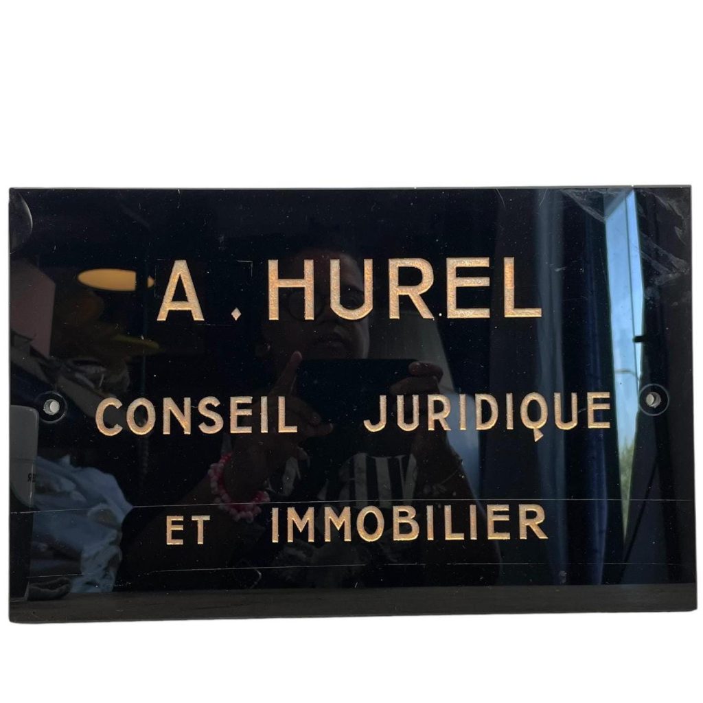 Vintage French Notaire Legal Property Solicitor Lawyer Plaque Plate Label Sign circa 1990-00’s