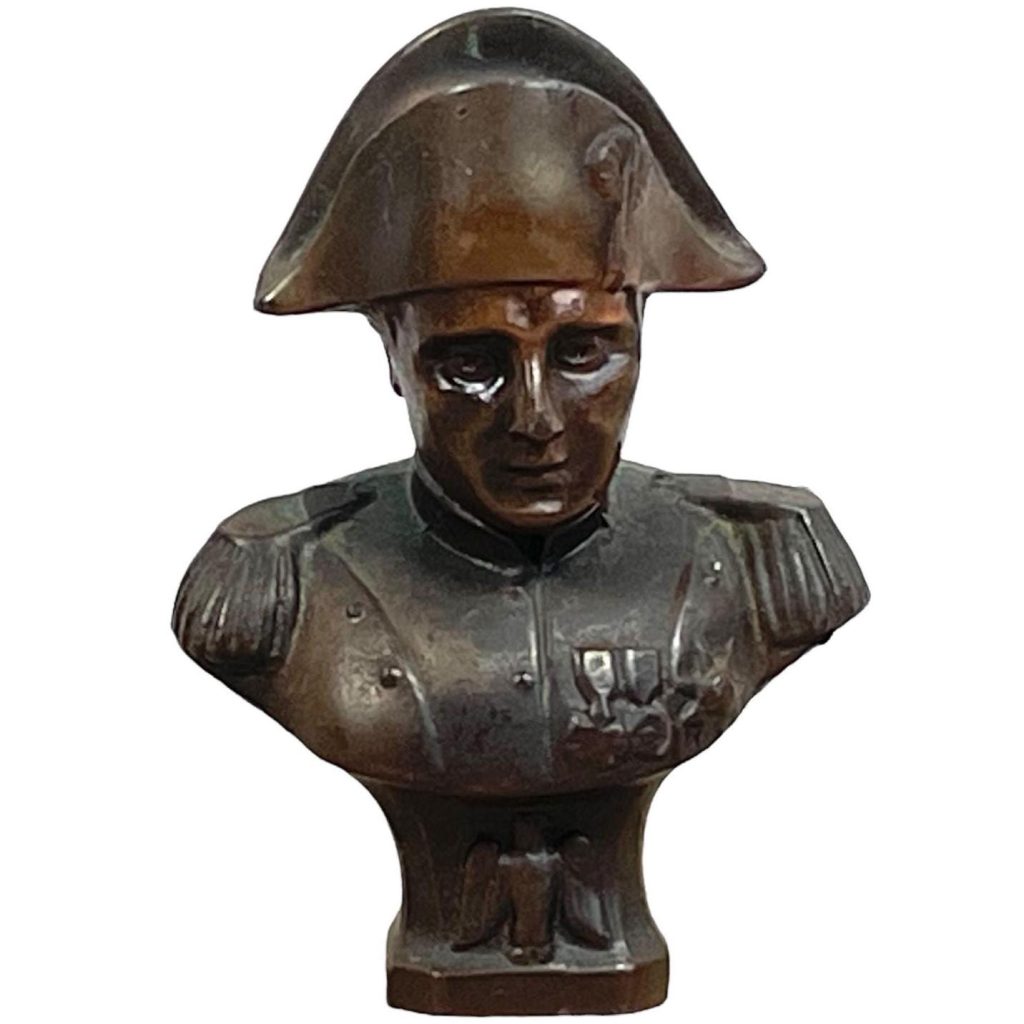 Vintage French Napoleon Bust Small Metal Figurine Display Ornament circa 1970-80’s