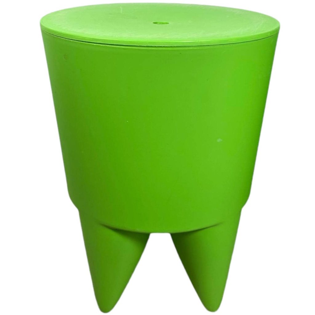 Vintage French Stool Starck Rest Chair Seat Rest Plinth Stand Display Tabouret Bright Green Designer Storage Tabouret c1990’s