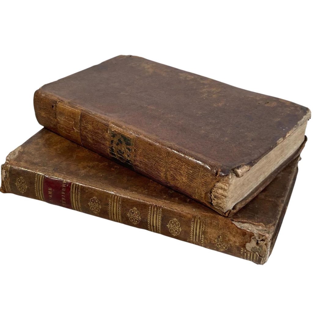 Antique French Collection Leather Bound Religious Prayer Books Collection Catholic Memorabilia Collector circa 1806-1819