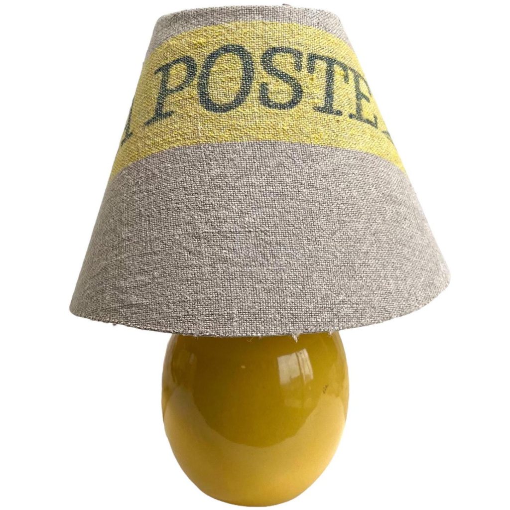 Vintage French La Poste Post Office Ceramic Tabletop Sideboard Desk Light Lighting Lamp circa 1990's