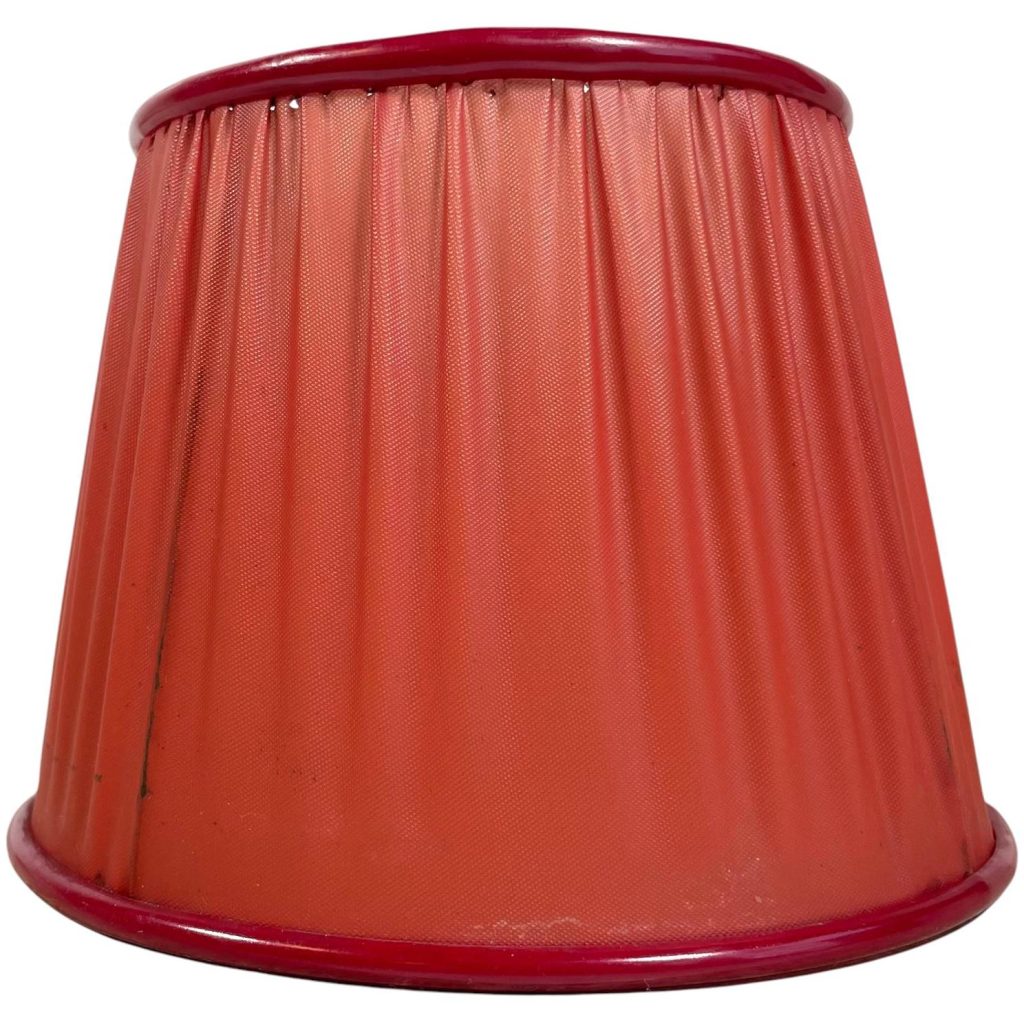 Vintage French Red Small Lampshade Desk Bedside Lamp Shade Material Design circa 1960-70's