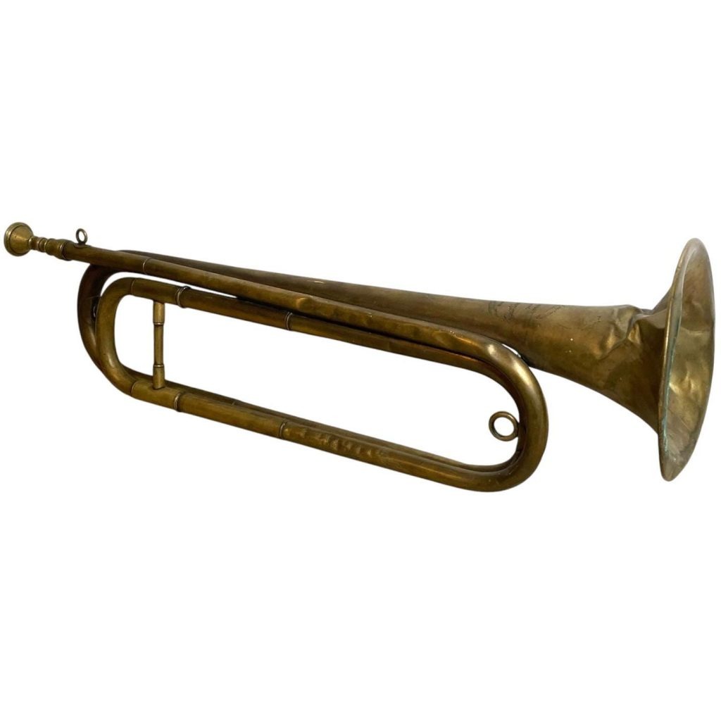 Vintage Trumpet Horn French Paris Traditional Musical Instrument Metal DAMAGED circa 1930-50's